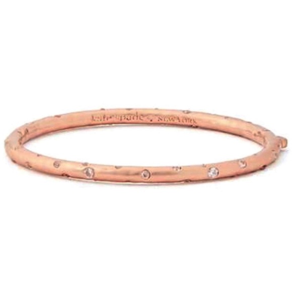 KATE SPADE • Rose Gold Elegant Edge Stone Bangle Bracelet - Picture 1 of 4